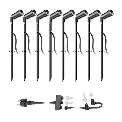 ledscom.de LED Gartenstrahler Spico schwarz mit Erdspieß für außen IP44 je 105lm warm-weiß 8er Set ledscom.de LED Gartenstrahler Spico schwarz mit Erdspieß für außen IP44 je 105lm warm-weiß 8er Set von ledscom.de