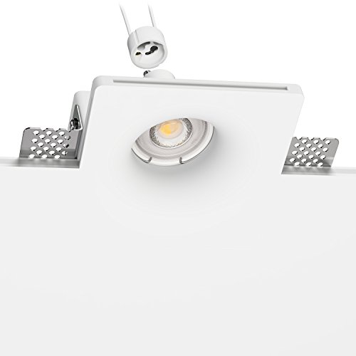 ledscom.de LED Gips Einbaustrahler GIEDI DIY, inkl. GU10 Lampe 468lm 30° warm-weiß von ledscom.de