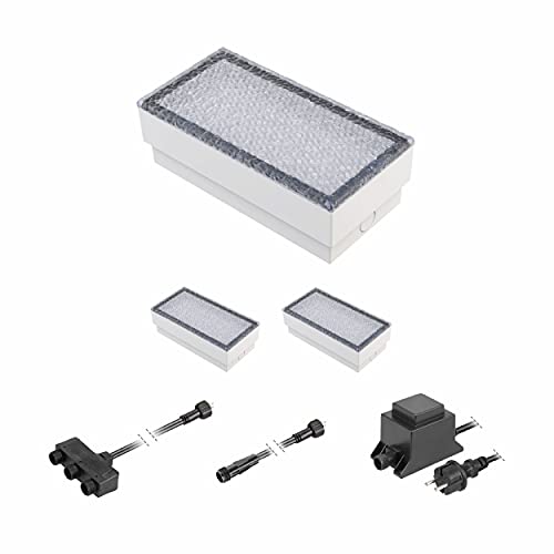 ledscom.de LED Pflaster-Stein Gorgon Boden-Einbauleuchte für außen, 20x10cm, 12V, blau 3er Set von ledscom.de
