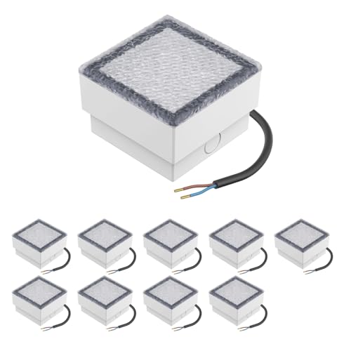 ledscom.de 10 Stück LED Pflasterstein Bodeneinbauleuchte CUS für außen, IP67, eckig, 10 x 10cm, blau ledscom.de 10 Stück LED Pflasterstein Bodeneinbauleuchte CUS für außen, IP67, eckig, 10 x 10cm, blau von ledscom.de