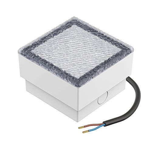 ledscom.de LED Pflasterstein Bodeneinbauleuchte CUS für außen, IP67, eckig, 10 x 10cm, blau, 230v, Outdoor, Terrasse, Gartenbeleuchtung, Bodeneinbauleuchte, Strom, Bodenlampe, Bodenleuchte von ledscom.de