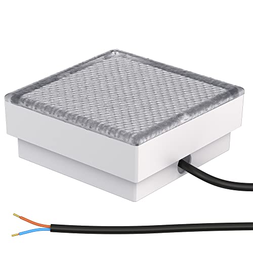 ledscom.de LED Pflasterstein Bodeneinbauleuchte CUS für außen, IP67, eckig, 15 x 15cm, warmweiß, 230v, Outdoor, Terrasse, Gartenbeleuchtung, Bodeneinbauleuchte, Strom, Bodenlampe, Bodenleuchte von ledscom.de