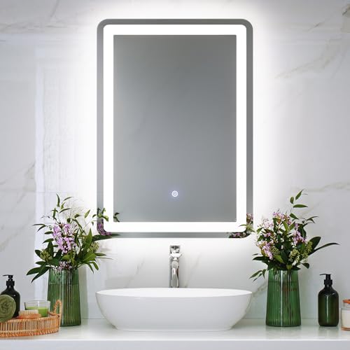 ledscom.de LED Spiegel BALI mit Beleuchtung, 50 cm x 70 cm, 1695 lm, weiß von ledscom.de