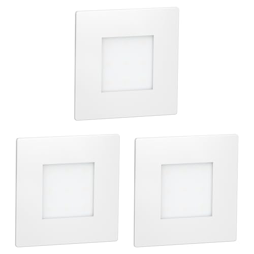 ledscom.de 3 Stück LED Treppenlicht/Wandeinbauleuchte FEX für innen und außen, eckig, weiß, 85 x 85mm, blau von ledscom.de