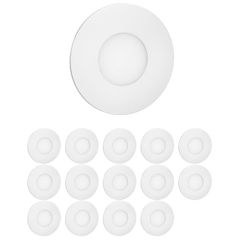 ledscom.de 15 Stück LED Treppenlicht/Wandeinbauleuchte FEX für innen und außen, rund, 85mm Ø, warmweiß von ledscom.de