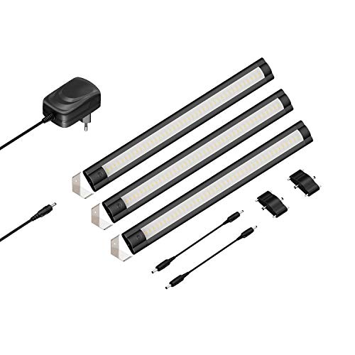 ledscom.de LED Unterbau-Leuchte SIRIS schwarz matt, Eckmontage, flach, 30cm, je 368lm, warm-weiß, 3er Set ledscom.de LED Unterbau-Leuchte SIRIS schwarz matt, Eckmontage, flach, 30cm, je 368lm, warm-weiß, 3er Set von ledscom.de