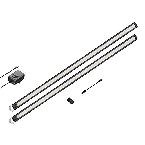 ledscom.de LED Unterbau-Leuchte SIRIS schwarz matt, Eckmontage, flach, 90cm, je 1044lm, weiß 2er Set von ledscom.de