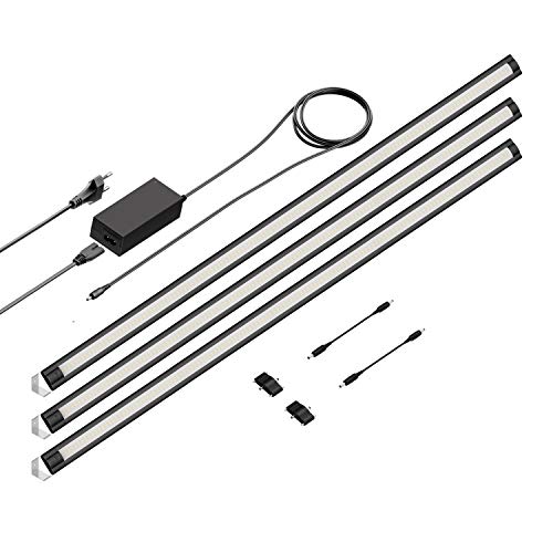 ledscom.de LED Unterbau-Leuchte SIRIS schwarz matt, Eckmontage, flach, 90cm, je 963lm, warm-weiß 3er Set ledscom.de LED Unterbau-Leuchte SIRIS schwarz matt, Eckmontage, flach, 90cm, je 963lm, warm-weiß 3er Set von ledscom.de