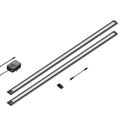 ledscom.de LED Unterbau-Leuchte SIRIS schwarz matt, flach, 90cm, je 963lm, warm-weiß 2er Set von ledscom.de