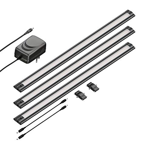 ledscom.de LED Unterbau-Leuchte SIRIS schwarz matt, flach, je 50cm, je 531lm, warm-weiß, 3er Set von ledscom.de
