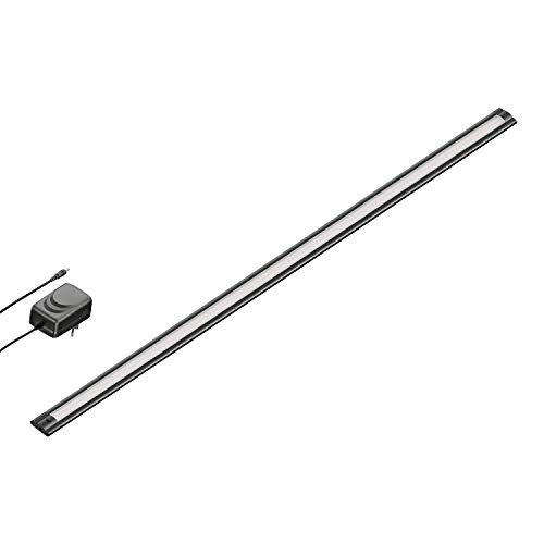 ledscom.de LED Unterbau-Leuchte SIRIS schwarz matt mit Netzteil, flach, 90cm, 1044lm, weiß von ledscom.de