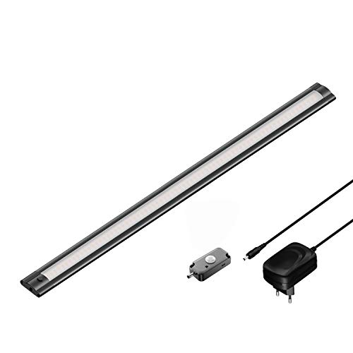 ledscom.de LED Unterbau-Leuchte SIRIS schwarz matt mit Netzteil und Bewegungsmelder flach, 50cm, 531lm, warmweiß ledscom.de LED Unterbau-Leuchte SIRIS schwarz matt mit Netzteil und Bewegungsmelder flach, 50cm, 531lm, warmweiß von ledscom.de