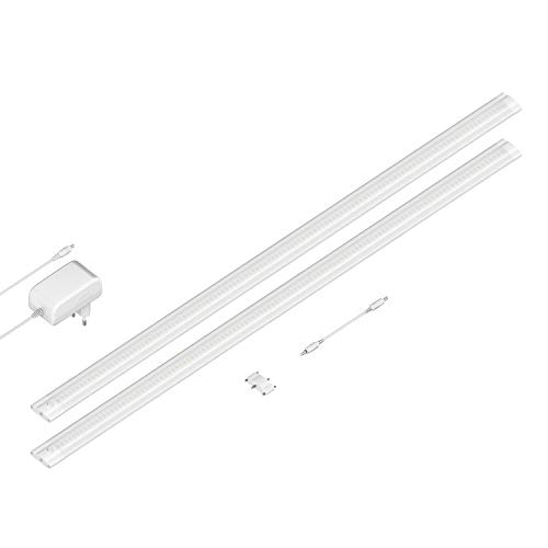 ledscom.de LED Unterbau-Leuchte SIRIS weiß matt, flach, 90cm, je 963lm, warm-weiß 2er Set von ledscom.de