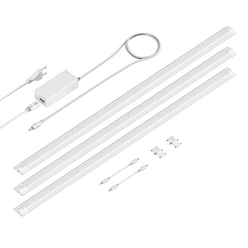 ledscom.de LED Unterbau-Leuchte SIRIS weiß matt, flach, 90cm, je 1044lm, weiß 3er Set von ledscom.de