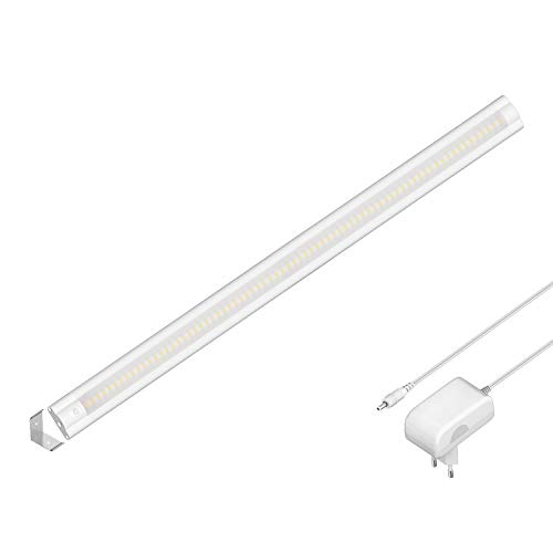 ledscom.de LED Unterbau-Leuchte SIRIS weiß matt mit Netzteil, Eckmontage, flach, 50cm, 531lm, warm-weiß von ledscom.de