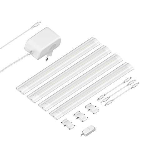 ledscom.de LED Unterbau-Leuchte SIRIS weiß matt mit Touch-Dimmer, flach, je 30cm, je 368lm, warm-weiß, 4er Set ledscom.de LED Unterbau-Leuchte SIRIS weiß matt mit Touch-Dimmer, flach, je 30cm, je 368lm, warm-weiß, 4er Set von ledscom.de