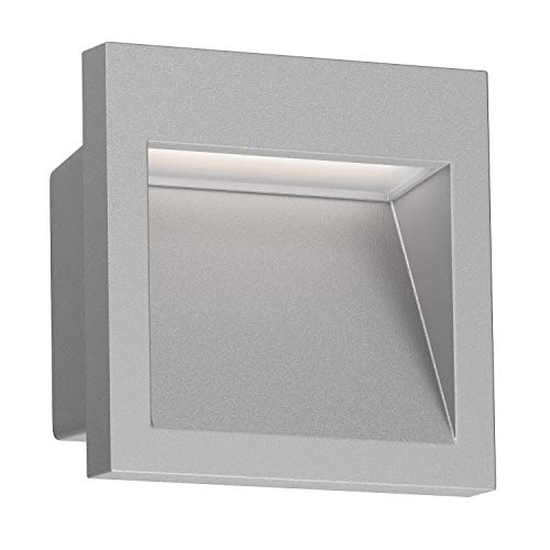 ledscom.de LED Wandeinbauleuchte NOLA, Downlight für außen, IP54, grau matt, 90 x 90mm, warmweiß, Balkon, Einfahrt, Carport, Treppenleuchte, Treppenlampe, Außen-Wandleuchte, DOWNUNDER, Down-Light von ledscom.de