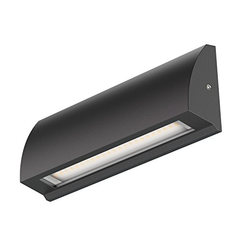 ledscom.de LED Wandleuchte/Treppenlicht SEGIN für außen, IP54, flach, Downlight, schwarz matt, eckig, 6,2 W, 566lm, warmweiß, Downunder, Draußen, Leitlicht, Mauer, Passive-Beleuchtung von ledscom.de