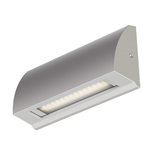 ledscom.de LED Wandleuchte/Treppenlicht SEGIN für außen, IP54, flach, Downlight, grau matt, eckig, 3,8 W, 265lm, warmweiß, Downunder, Draußen, Leitlicht, Mauer, Passive-Beleuchtung von ledscom.de