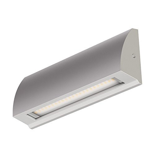 ledscom.de LED Wandleuchte/Treppenlicht SEGIN für außen, IP54, flach, Downlight, grau matt, eckig, 6,2 W, 566lm, warmweiß, Downunder, Draußen, Leitlicht, Mauer, Passive-Beleuchtung von ledscom.de