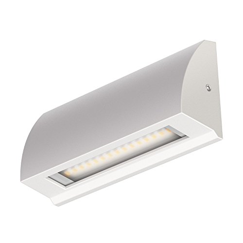 ledscom.de LED Wandleuchte/Treppenlicht SEGIN für außen, IP54, flach, Downlight matt, eckig, 3,8 W, 265lm, warmweiß, Downunder, Draußen, Leitlicht, Mauer, Passive-Beleuchtung von ledscom.de