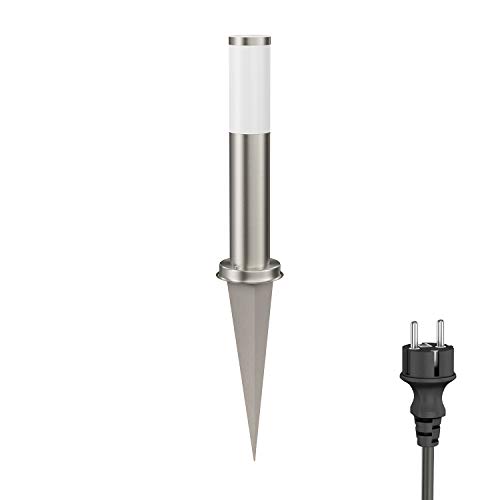 ledscom.de Pollerleuchte PORU mit Erdspieß und 2m Kabel für außen, Edelstahl, rund, 38,5cm, E27 Fassung ledscom.de Pollerleuchte PORU mit Erdspieß und 2m Kabel für außen, Edelstahl, rund, 38,5cm, E27 Fassung von ledscom.de