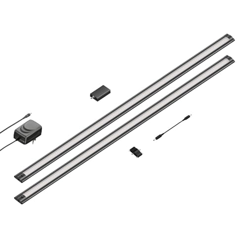 ledscom.de Smarte LED Unterbau-Leuchte SIRIS schwarz matt, WLAN-Controller flach, Smart-Home, Alexa-fähig je 90cm, je 963lm, warmweiß, 2er Set von ledscom.de