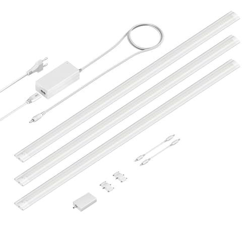 ledscom.de Smarte LED Unterbau-Leuchte SIRIS weiß matt, WLAN-Controller, flach, Smart-Home, Alexa-fähig, je 90cm, je 1044lm, weiß, 3er Set von ledscom.de