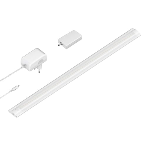 ledscom.de Smarte LED Unterbau-Leuchte SIRIS weiß matt mit Netzteil und WLAN-Controller, flach, Smart-Home, Alexa-fähig, 50cm, 531lm, warmweiß von ledscom.de