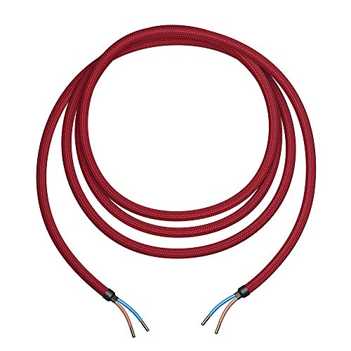 ledscom.de Textilkabel, 3 m, weinrot, 2 x 0,75 mm², H03VV-F Textilummantelung von ledscom.de