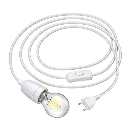 ledscom.de Textilkabel LEHA II Stecker Schalter E27 Porzellan-Fassung weiß 3 m + LED Lampe weiß 3-Stufen Dimmen: max. 1020lm ledscom.de Textilkabel LEHA II Stecker Schalter E27 Porzellan-Fassung weiß 3 m + LED Lampe weiß 3-Stufen Dimmen: max. 1020lm von ledscom.de