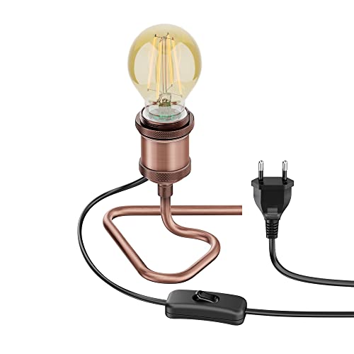 ledscom.de Tischlampe RETRA, Schalter, bronze + LED Lampe 778lm warmweiß von ledscom.de