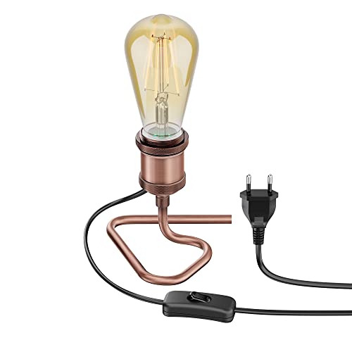 ledscom.de Tischlampe RETRA, Schalter, bronze + LED Lampe 814lm warmweiß von ledscom.de