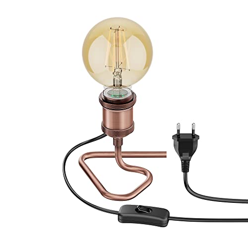 ledscom.de Tischlampe RETRA, Schalter, bronze + LED Lampe 818lm warmweiß von ledscom.de