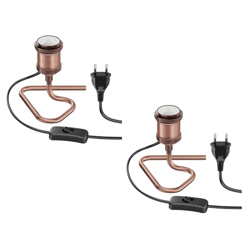 ledscom.de 2 Stück Tischlampe RETRA, Schalter, bronze, 1x E27 max. 60W von ledscom.de