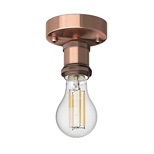 ledscom.de Vintage E27 Lampen-Fassung RETRA, bronze, rund, 100mm inkl. LED Lampe Filament 1600lm warmweiß von ledscom.de