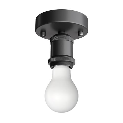 ledscom.de Vintage Lampen-Fassung RETRA, schwarz, inkl. E27 Lampe, Energieeffizienzklasse A, gefrostet, (warmweiß, 4 W, 935lm) von ledscom.de