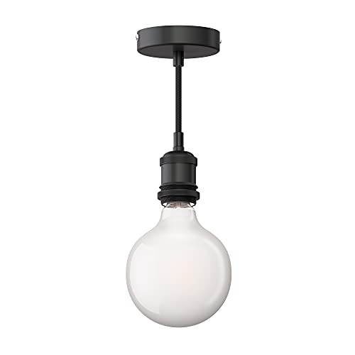 ledscom.de Vintage Pendelleuchte RETRA, schwarz + LED Lampe 845lm warmweiß von ledscom.de