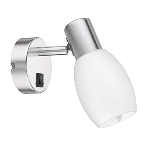 ledscom.de Wand-Leuchte LUPI mit Schalter, einflammig inkl. E14 LED Kerze Filament matt 4,066W 424lm warm-weiß von ledscom.de