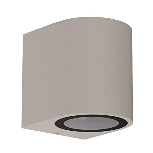 ledscom.de Wandleuchte ALSE für außen, IP54, Downlight, grau matt, rund, 1x GU10 max. 35W, Außen-Wand-Leuchte, Außen-Leuchte, Wand-Lampe, Wandbeleuchtung, Außen-Lampe, Außen-Strahler, Terrasse von ledscom.de