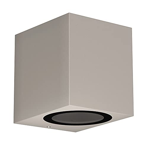 ledscom.de Wandleuchte ALSE für außen, IP54, Downlight, grau matt, eckig, 1x GU10 max. 35W, Außen-Wand-Leuchte, Außen-Leuchte, Wand-Lampe, Wandbeleuchtung, Außen-Lampe, Außen-Strahler, Terrasse von ledscom.de