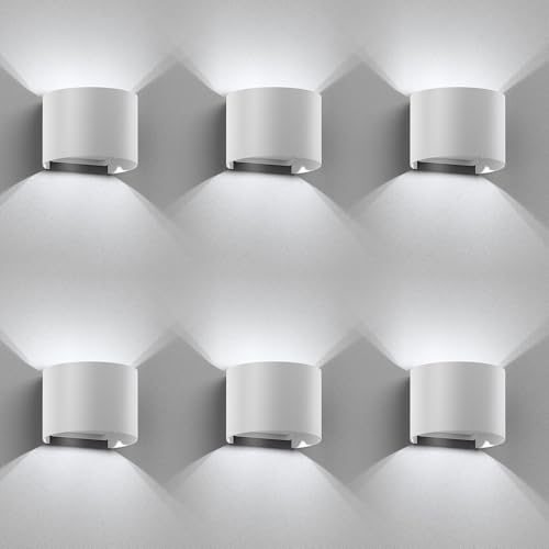 ledscom.de 6 Stück Wandleuchte RUNEL für außen, weiß, IP65, Up & Downlight + LED Lampe 596lm, weiß ledscom.de 6 Stück Wandleuchte RUNEL für außen, weiß, IP65, Up & Downlight + LED Lampe 596lm, weiß von ledscom.de