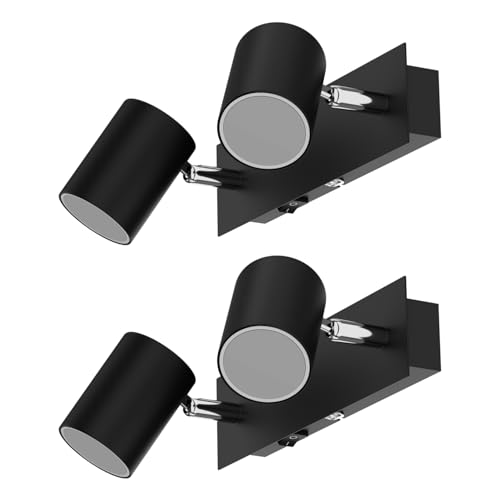 ledscom.de 2 Stück Wandspot WAIKA, zweiflammig, mit Schalter, schwarz matt + GU10 LED Lampen 3-Stufen Dimmen: je max. je 609lm weiß ledscom.de 2 Stück Wandspot WAIKA, zweiflammig, mit Schalter, schwarz matt + GU10 LED Lampen 3-Stufen Dimmen: je max. je 609lm weiß von ledscom.de