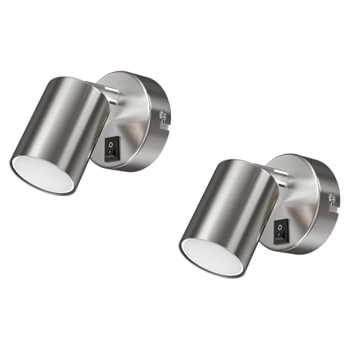 ledscom.de 2 Stück Wandspot WAIKA Schalter chrom matt + LED Lampe weiß 3-Stufen Dimmen 609lm von ledscom.de