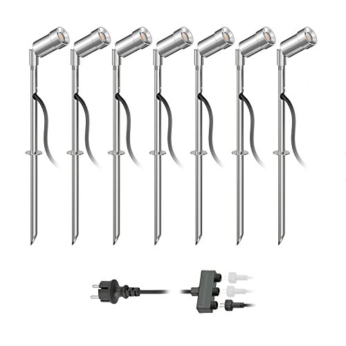 ledscom.de LED Gartenstrahler Spico mit Erdspieß für außen IP44 je 105lm warm-weiß 7er Set ledscom.de LED Gartenstrahler Spico mit Erdspieß für außen IP44 je 105lm warm-weiß 7er Set von ledscom.de