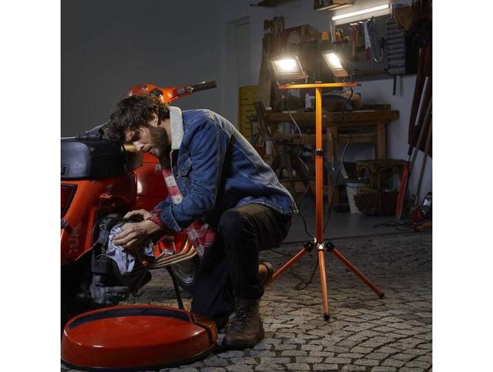 LEDVANCE Worklight LED-Baustrahler m. Stativ 2x50W, alu / grau / zink, Aluminium, Modern von ledvance