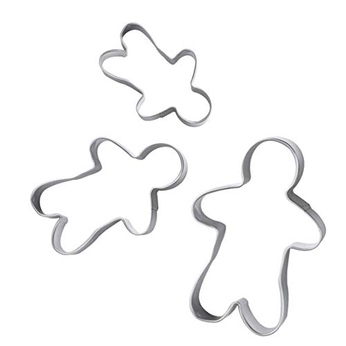 3 Stück Ausstecher Riesen Ausstechform，Lebkuchenmann Plätzchen Ausstecher, Edelstahl Plätzchenausstecher,für Plätzchen, Kekse, Lebkuchen ，3-Größen von ledytdggu