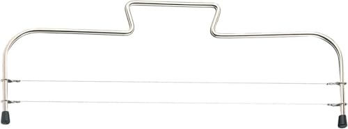 Tortenbodenteiler mit 2 gezahnten Schneiddrähten,Tortenbodenschneider 32 cm, Edelstahl Kuchenschneider höhenverstellbar, Tortensäge zum einfachen Schneiden des Tortenbodens in gleichmäßige Schichten von ledytdggu