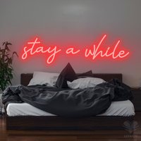 Bleiben Sie Eine Weile Benutzerdefinierte Leuchtreklame, Schlafzimmer-Wandkunst, Neonlicht, Geführtes Neonschild, Neonwand-Dekor, Personalisierte von leecen