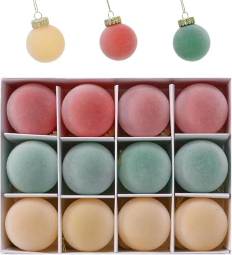 Weihnachtskugeln - 12pc 6cm Christbaumkugeln Kunststoff, Weihnachtsdeko mit Aufhänger, Weihnachtsbaumkugeln für Klassische Weihnachtsbaumschmuck von leersao